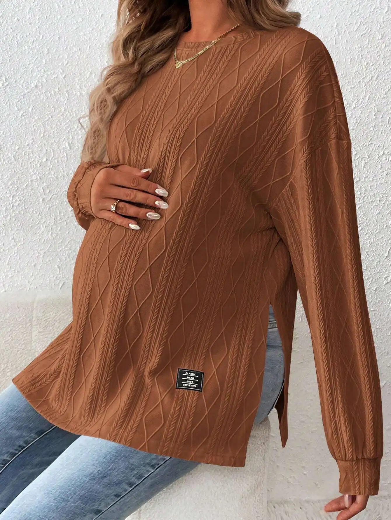 Everyday Comfort Maternity Textured Pullover