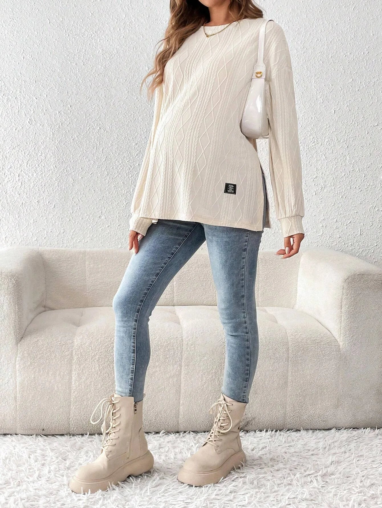 Everyday Comfort Maternity Textured Pullover
