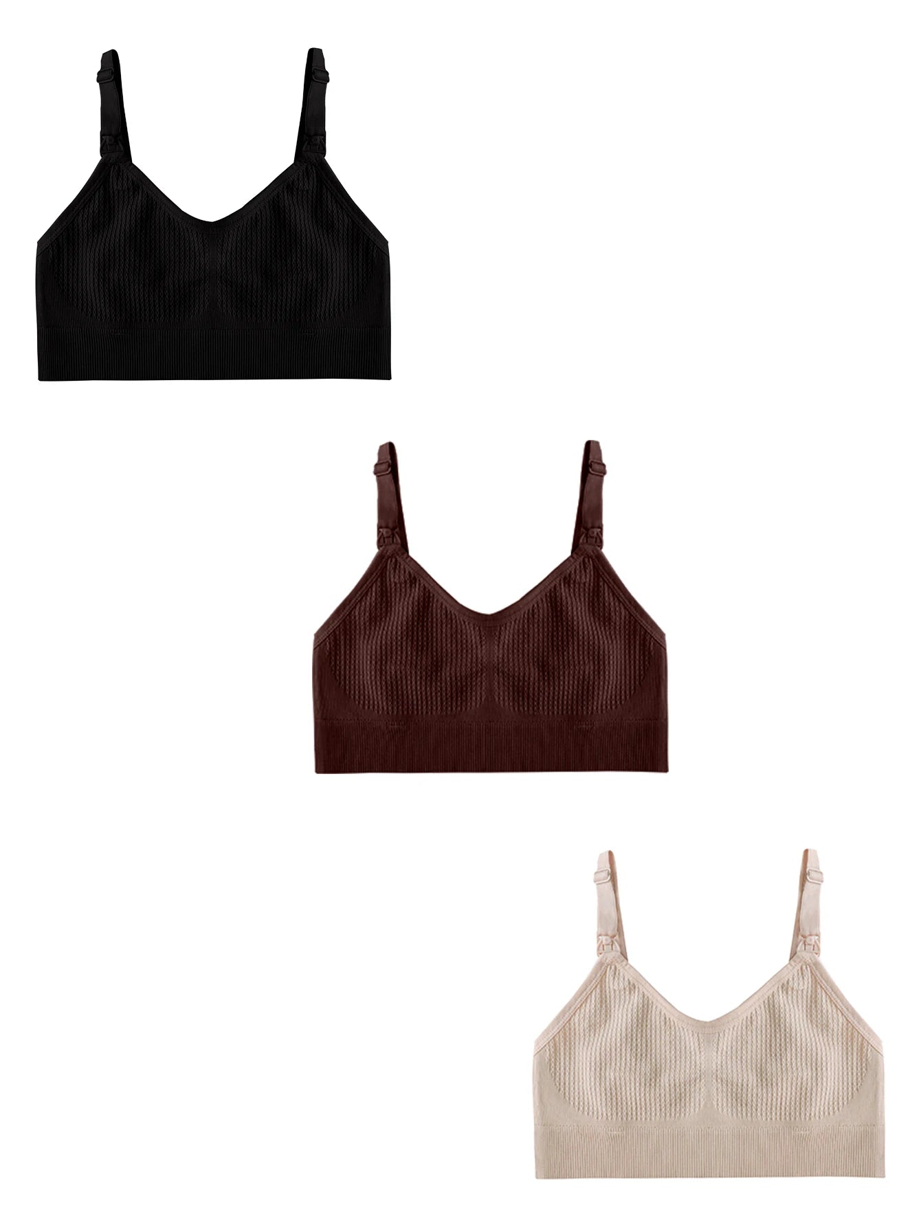 Seamless Nursing Bra – Wireless Breastfeeding Comfort (3-Pack)