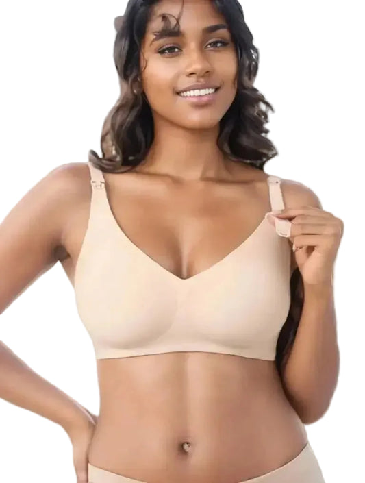 Seamless Wireless Nursing Bra – Soft Maternity Breastfeeding Comfort