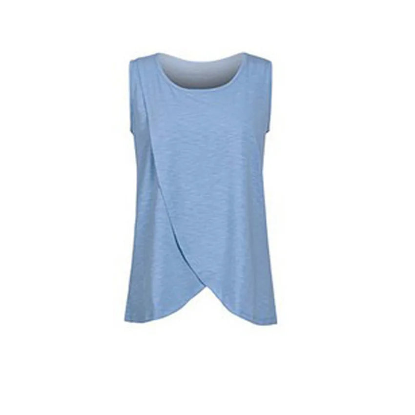 Sleeveless Maternity Nursing Top – Soft Cotton Blend for Breastfeeding