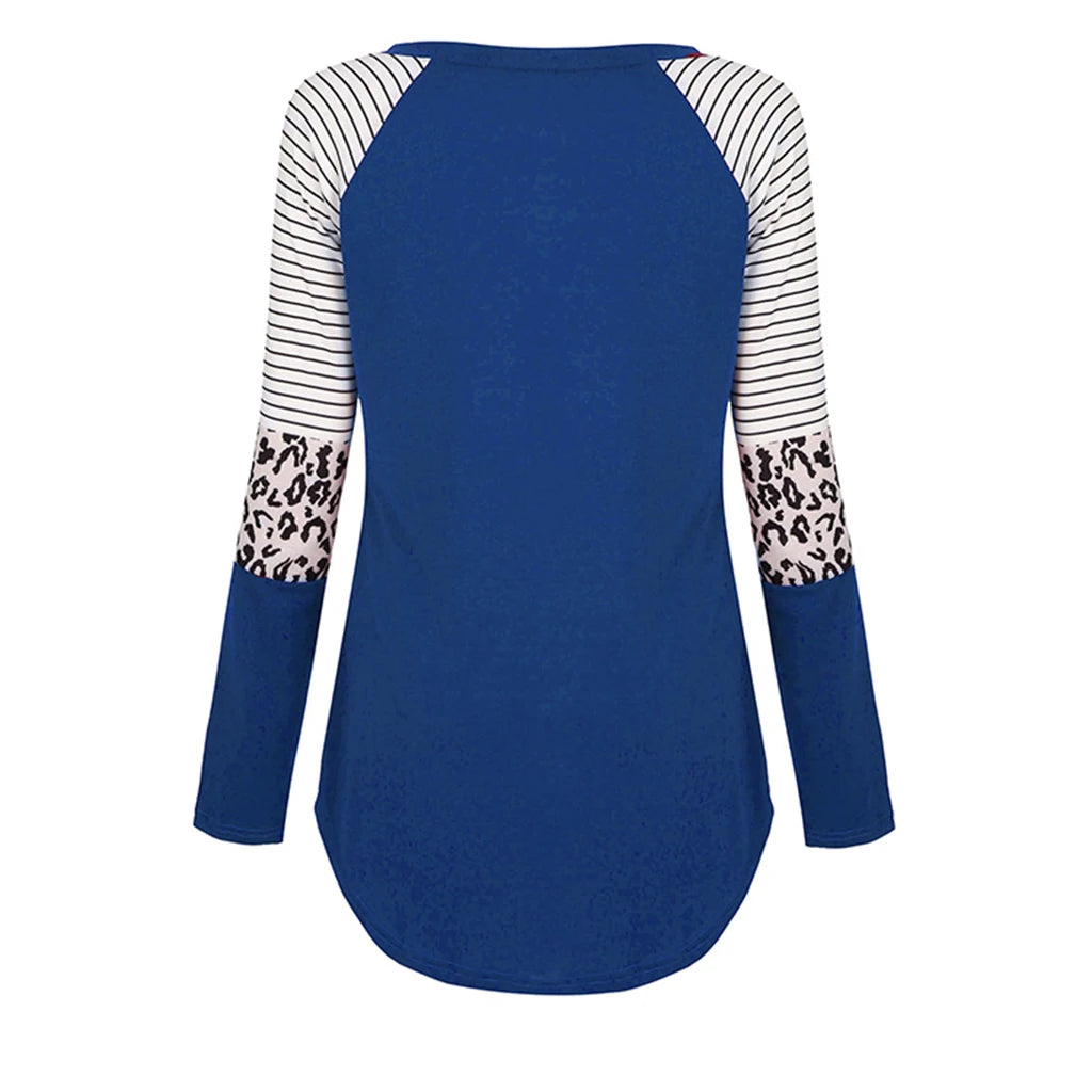 Long Sleeve Maternity & Nursing Patchwork Top