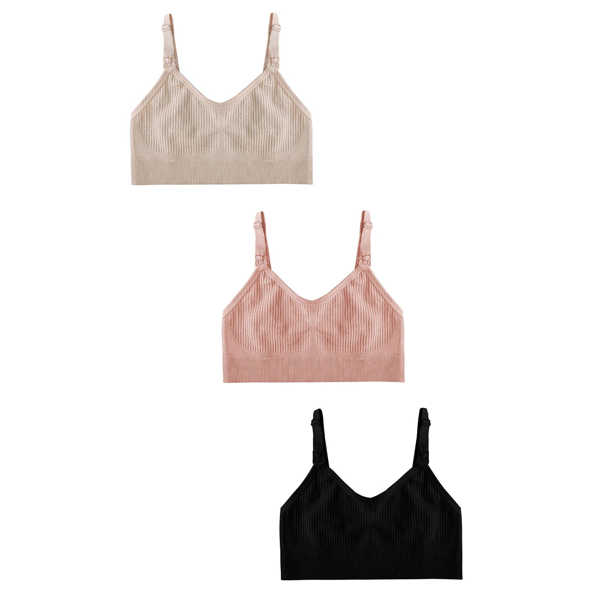 Seamless Nursing Bra – Wireless Breastfeeding Comfort (3-Pack)