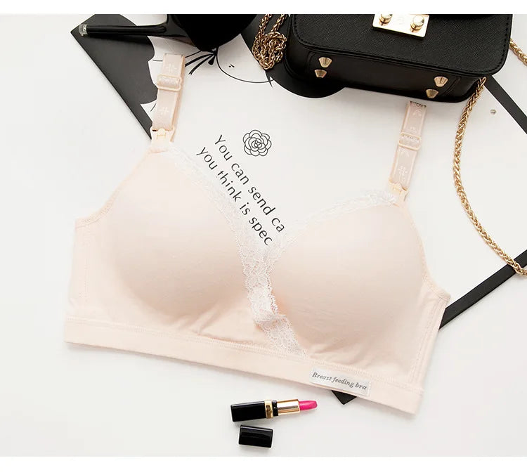 Cotton Cross-Front Nursing Bra – Wire-Free Maternity Breastfeeding Comfort