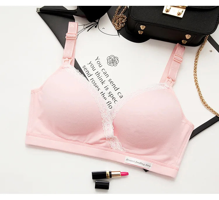 Cotton Cross-Front Nursing Bra – Wire-Free Maternity Breastfeeding Comfort