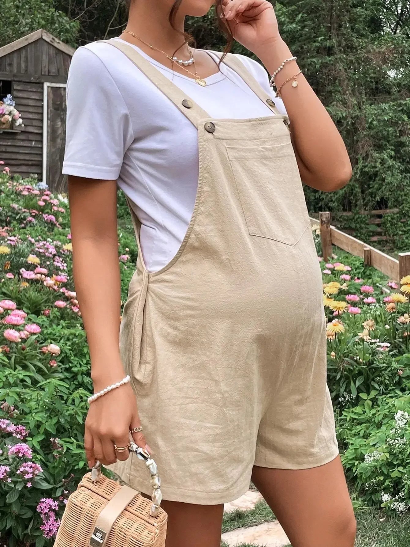 Everyday Ease Maternity Overall Romper