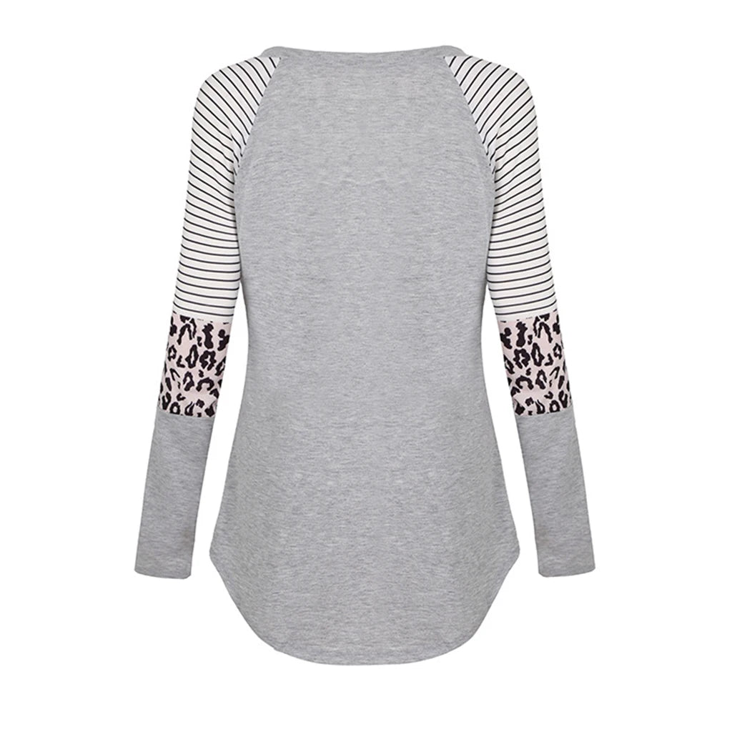 Long Sleeve Maternity & Nursing Patchwork Top