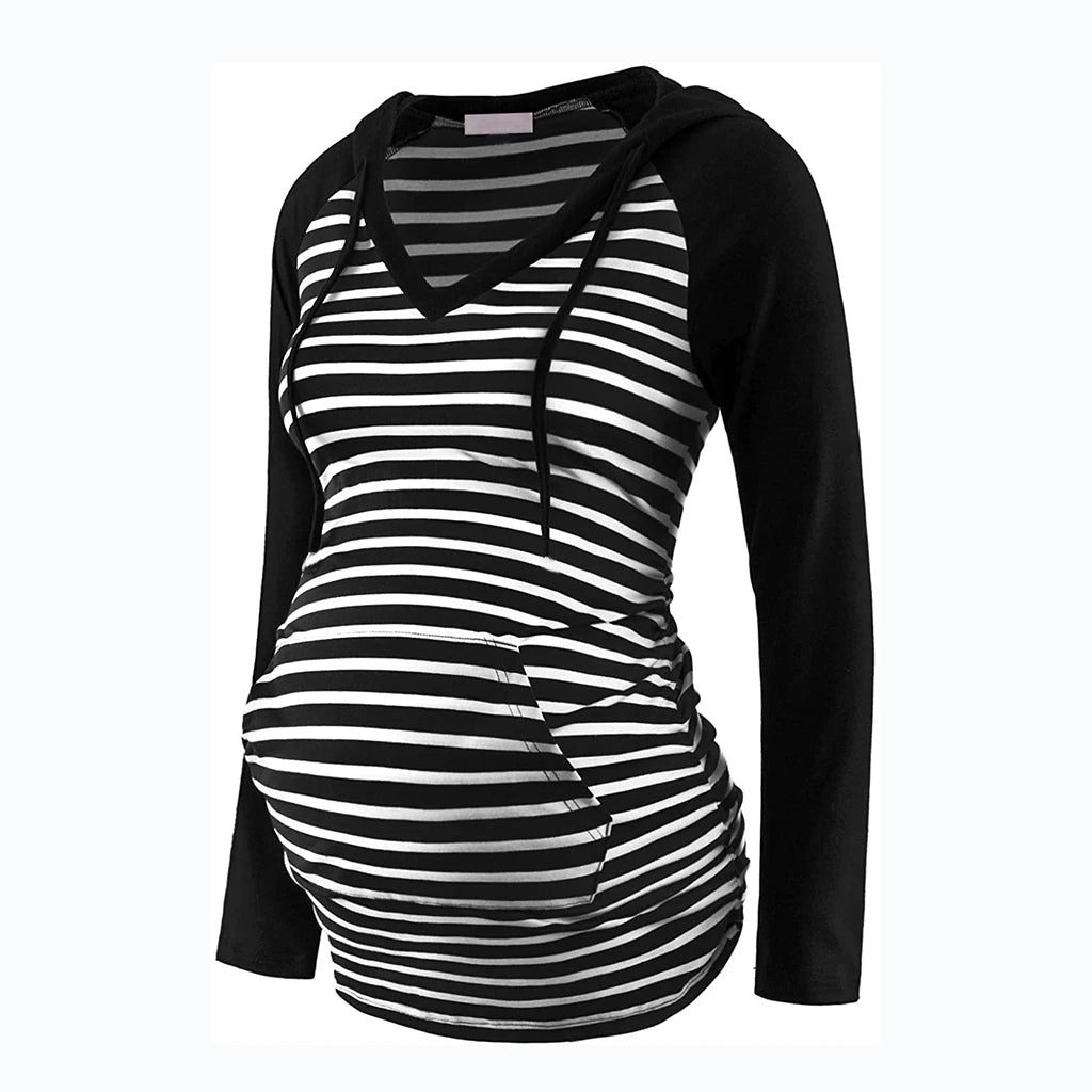Maternity V-Neck Hoodie