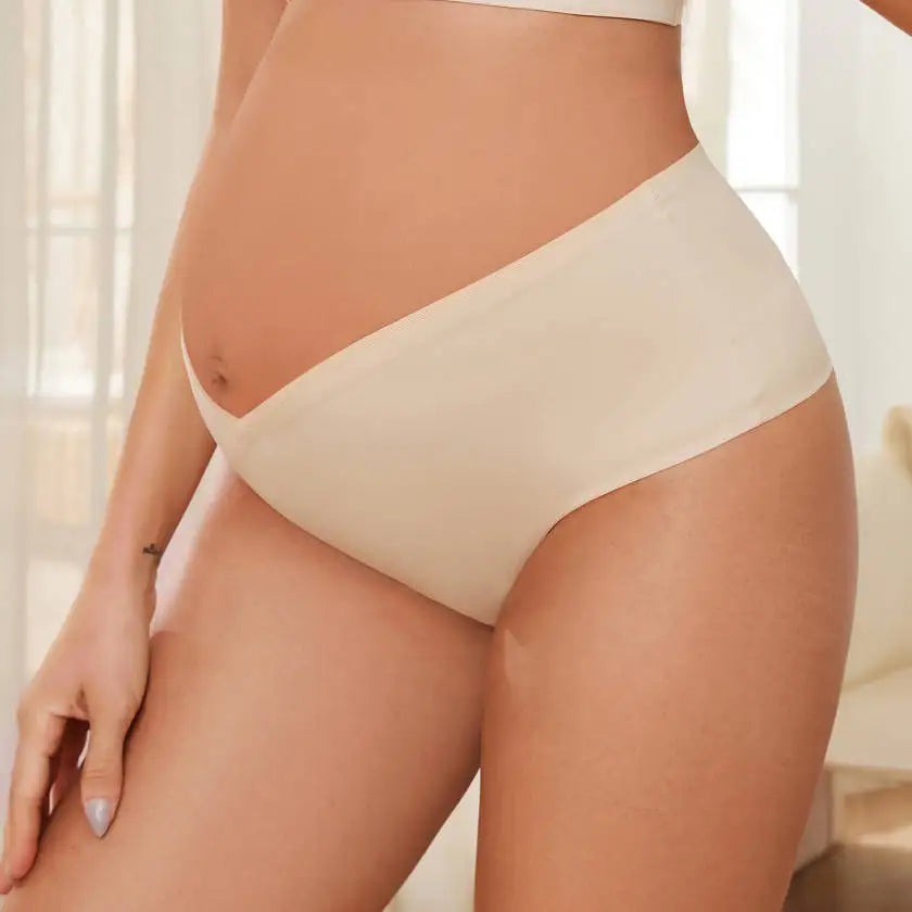 Seamless Mid-Waist Maternity Support Underwear