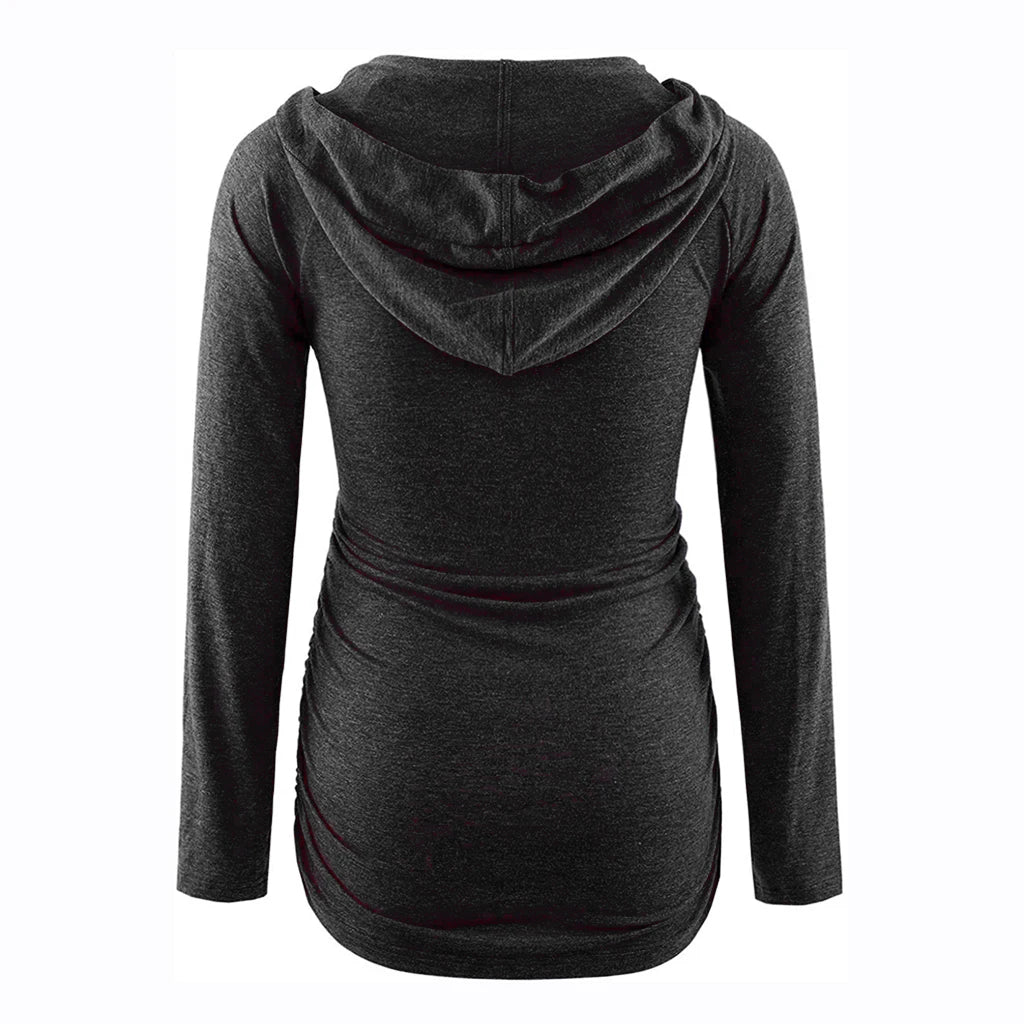 Maternity V-Neck Hoodie