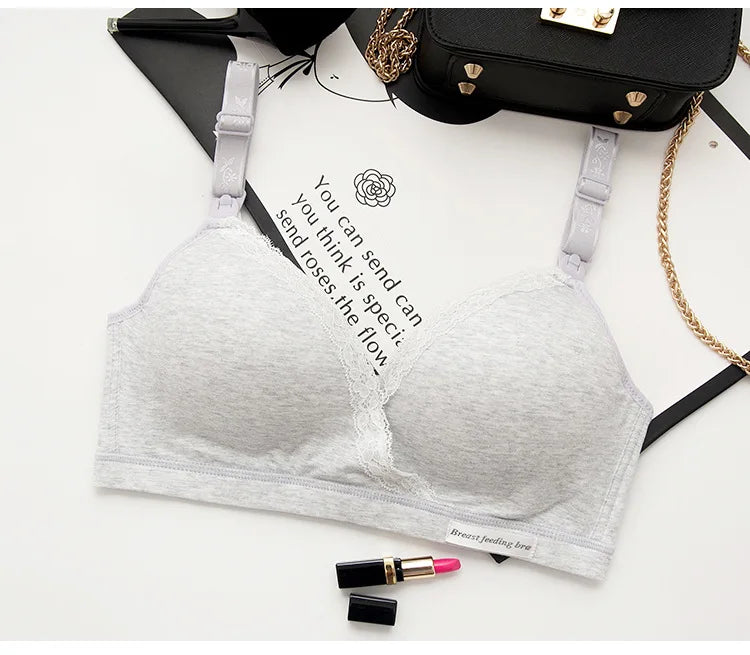 Cotton Cross-Front Nursing Bra – Wire-Free Maternity Breastfeeding Comfort